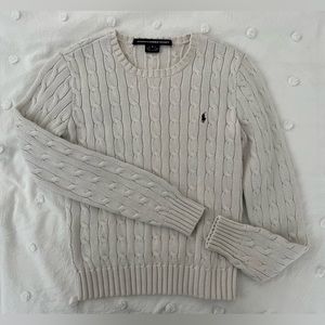 Vintage Ralph Lauren White Cable-Knit Sweater
